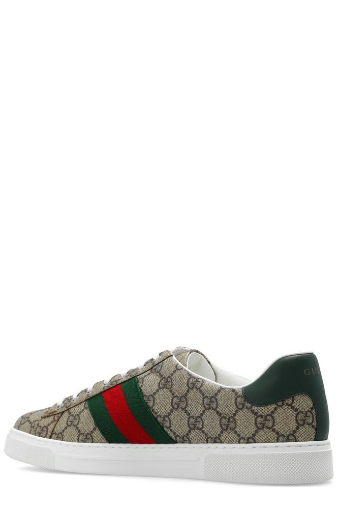 Gucci Ace Low-Top Sneakers Green Red Stripe White Sole
