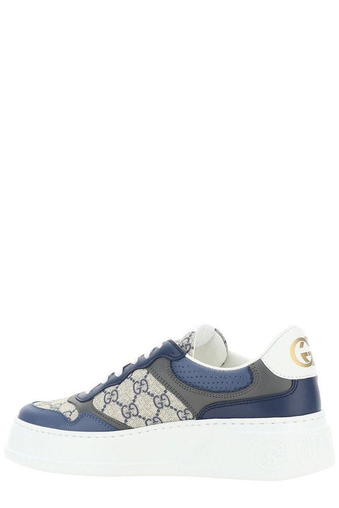 Gucci GG Supreme Low-Top Sneakers Blue Beige Monogram