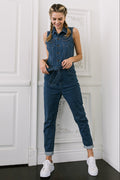 Sleeveless Denim Jumpsuit
