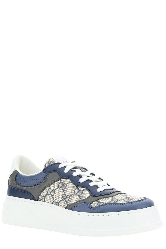 Gucci GG Supreme Low-Top Sneakers Blue Beige Monogram