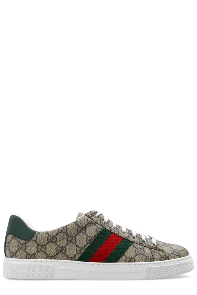 Gucci Ace Low-Top Sneakers Green Red Stripe White Sole