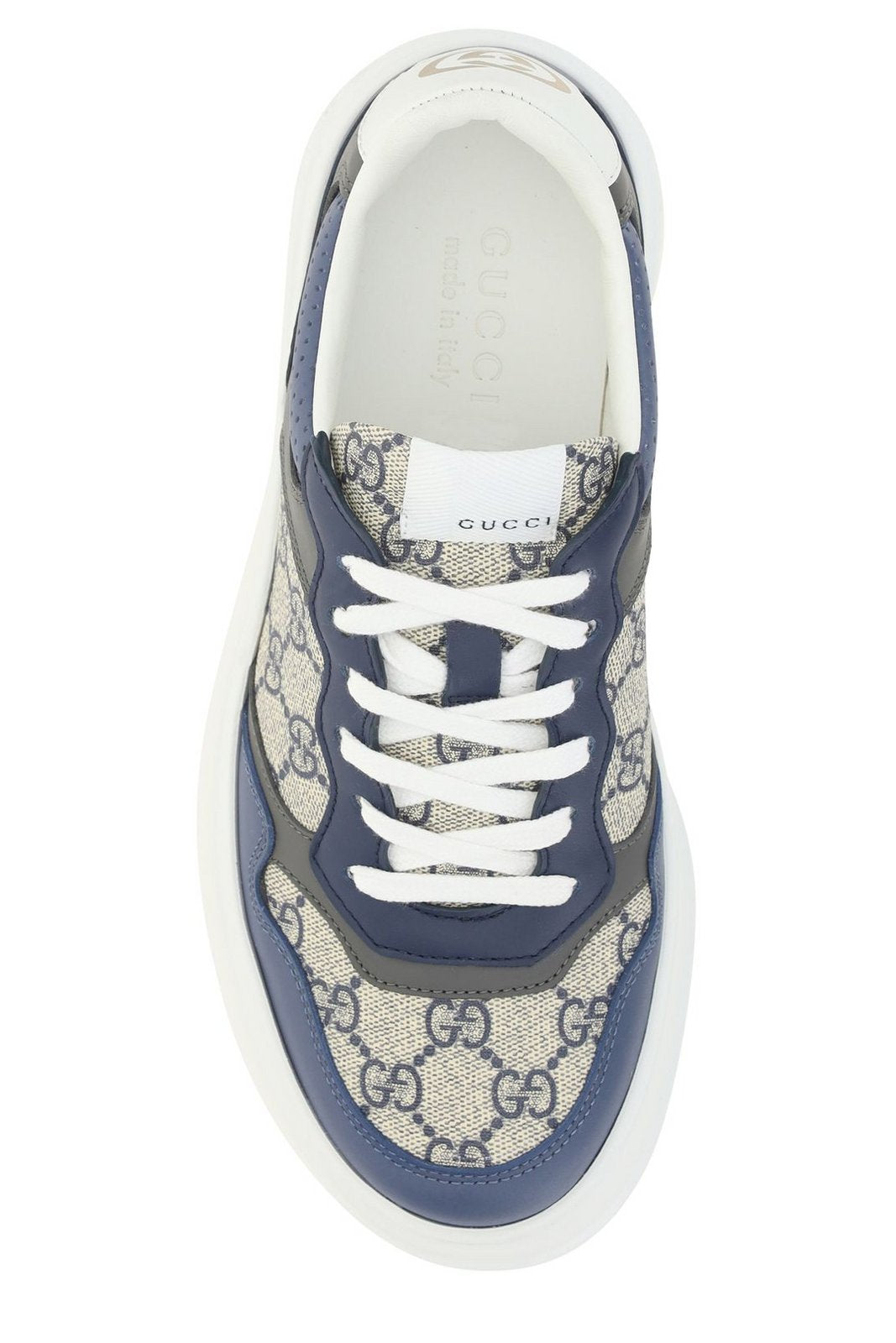 Gucci GG Supreme Low-Top Sneakers Blue Beige Monogram